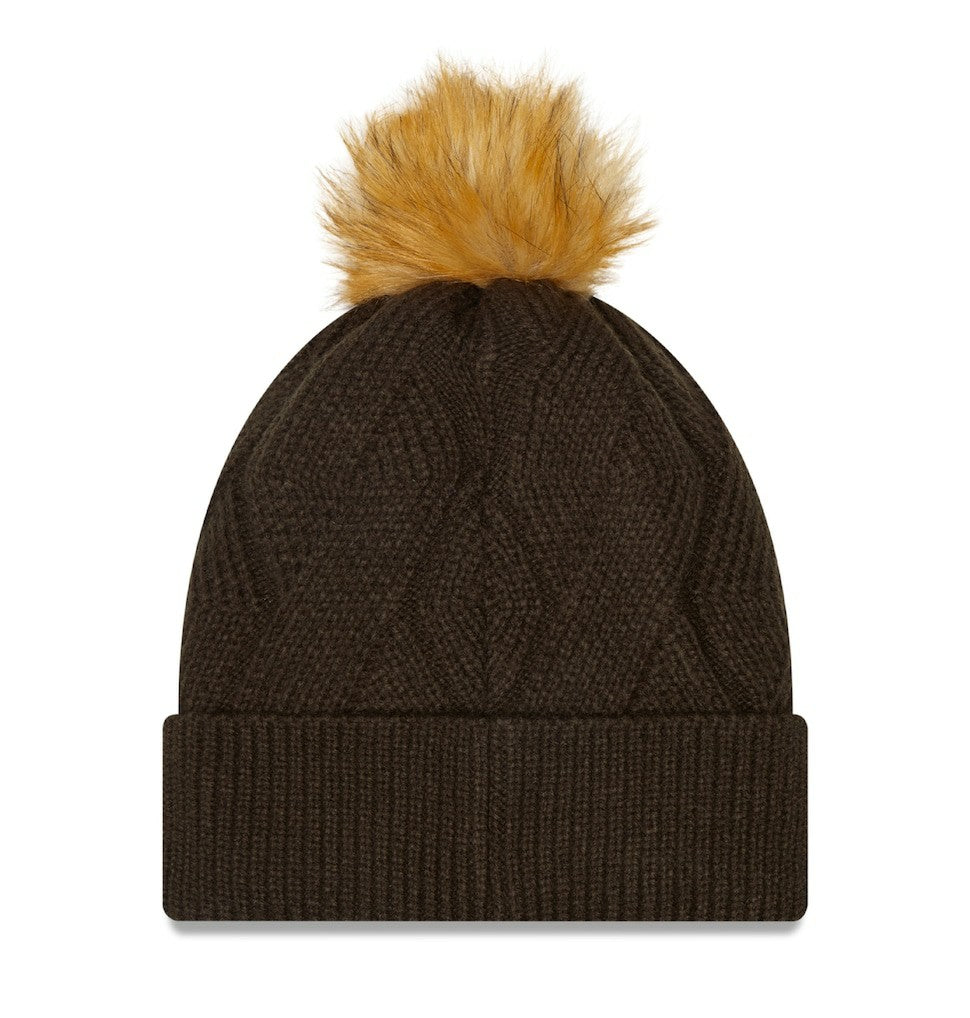 Women's Snowy Cuffed Knit Hat with Pom - Cleveland Browns Hats
