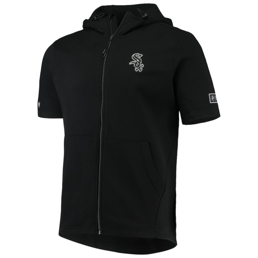Black Chicago White Sox Levelwear Recruit Short Sleeve Full-Zip Hoodie Jacket