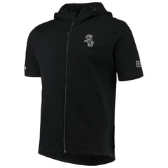 Black Chicago White Sox Levelwear Recruit Short Sleeve Full-Zip Hoodie Jacket