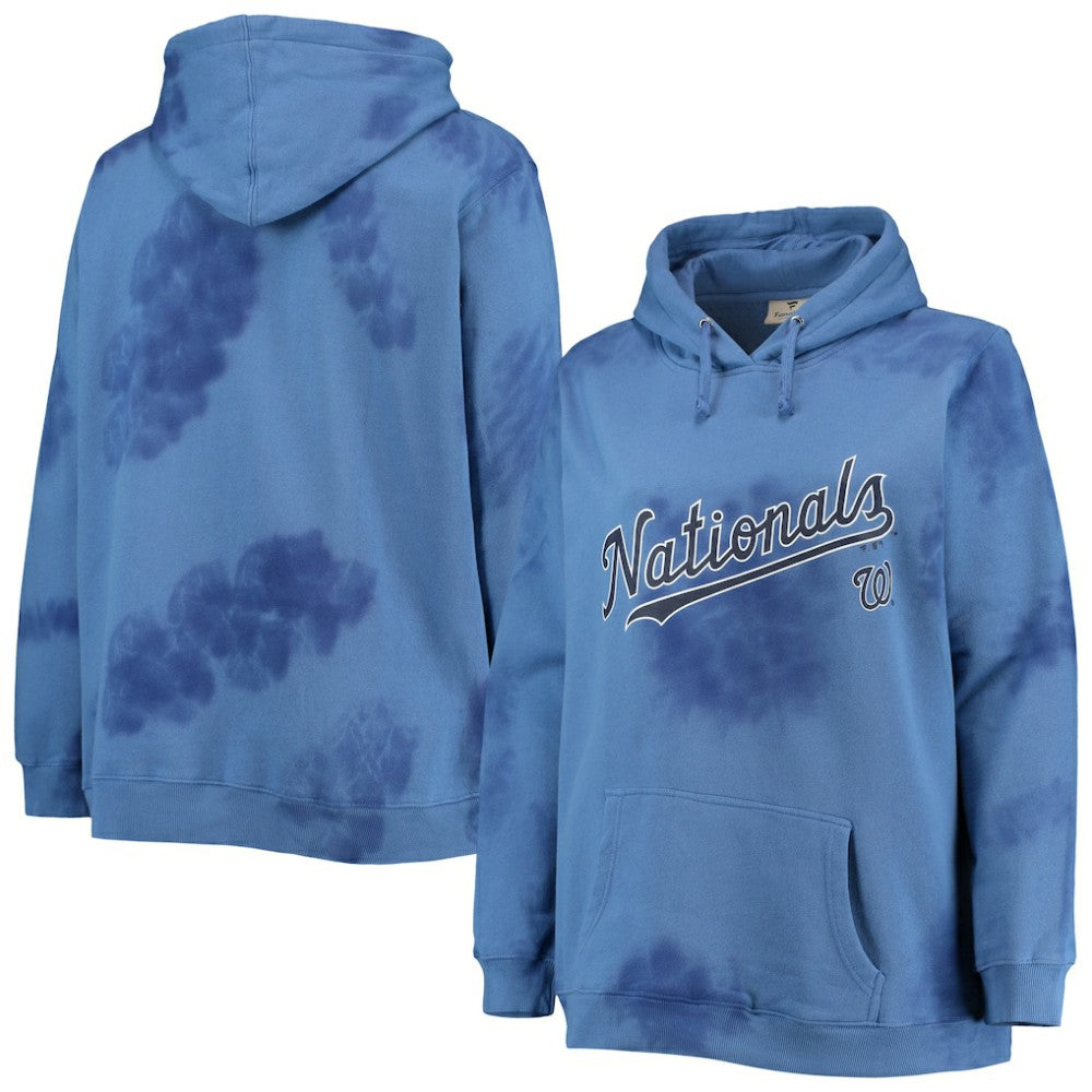 Navy Washington Nationals Women's Plus Size Cloud Pullover Hoodie