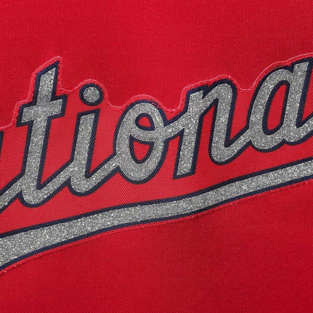 Red Washington Nationals Women's Plus Size Diva Notch Neck Raglan T-Shirt