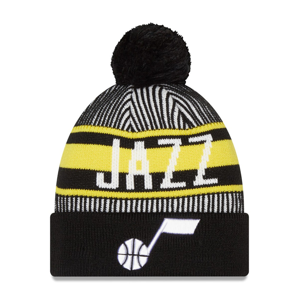 New Era Utah Jazz Striped Cuffed Pom Knit Hat