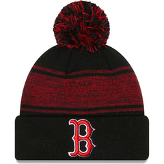 Black Boston Red Sox New Era Chilled Cuffed Knit Hat with Pom