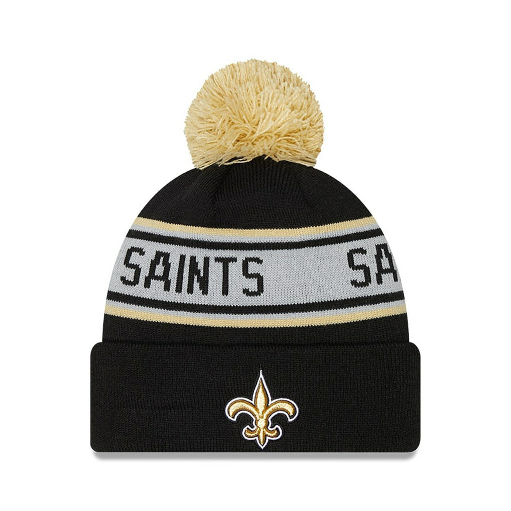 Preschool Repeat Cuffed Knit Hat with Pom - New Orleans Saints Hats