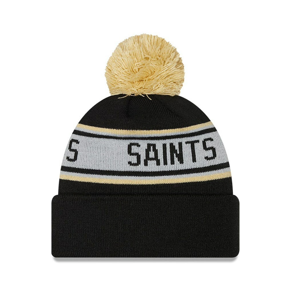 Preschool Repeat Cuffed Knit Hat with Pom - New Orleans Saints Hats