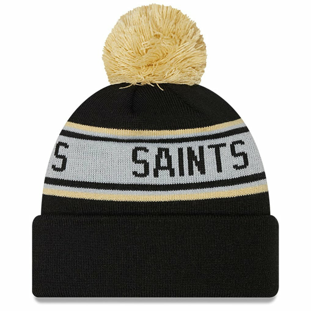 Youth Repeat Cuffed Knit Hat with Pom - New Orleans Saints Hats