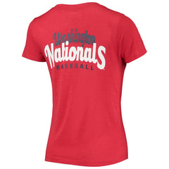 Red Washington Nationals New Era Women's 2-Hit Front Twist Burnout T-Shirt