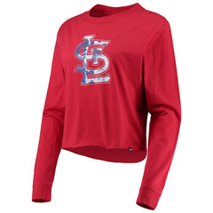 Red St. Louis Cardinals New Era Women's Baby Jersey Cropped Long Sleeve T-Shirt