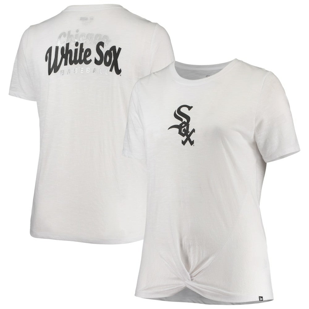 White Chicago White Sox New Era Women's Plus Size 2-Hit Front Knot T-Shirt