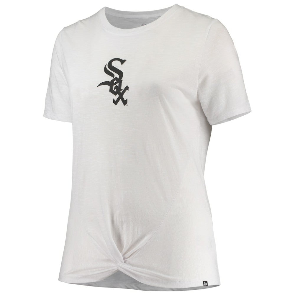 White Chicago White Sox New Era Women's Plus Size 2-Hit Front Knot T-Shirt