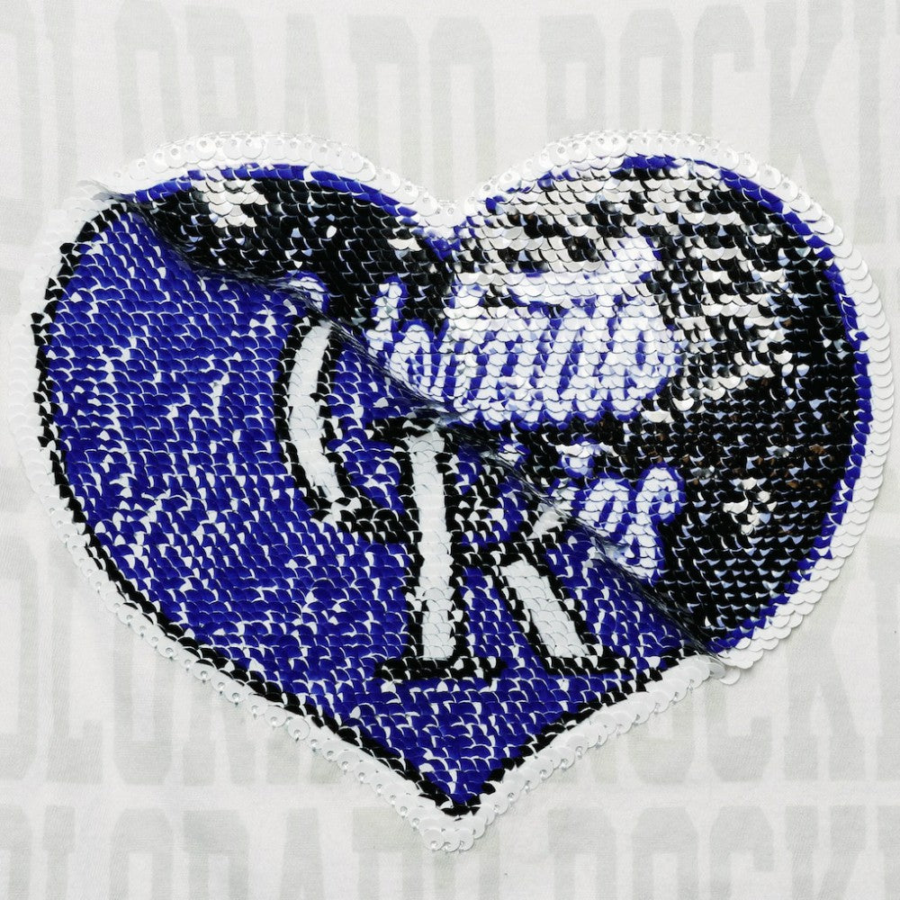 White Colorado Rockies New Era Girls Youth Flip Sequin Heart Crop Top