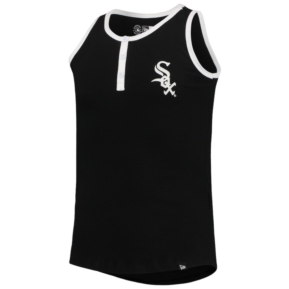 Black Chicago White Sox New Era Girls Youth Henley Tank Top