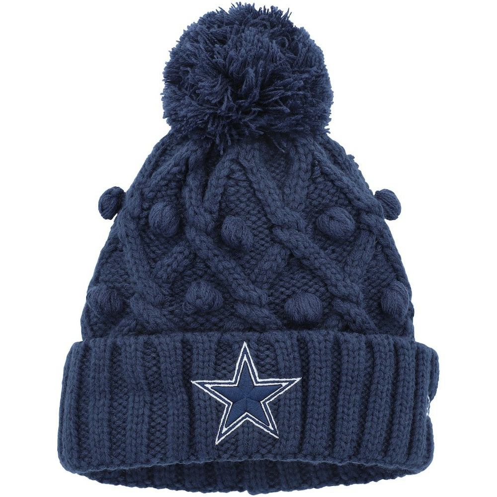 Girls Youth Toasty Cuffed Knit Hat with Pom - Dallas Cowboys Hats