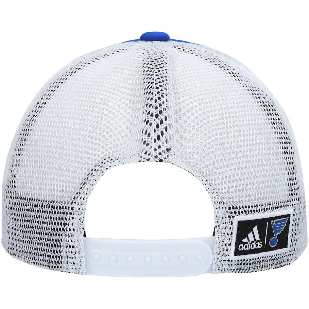 NHL St. Louis Blues adidas Team Plate Trucker Snapback Hat