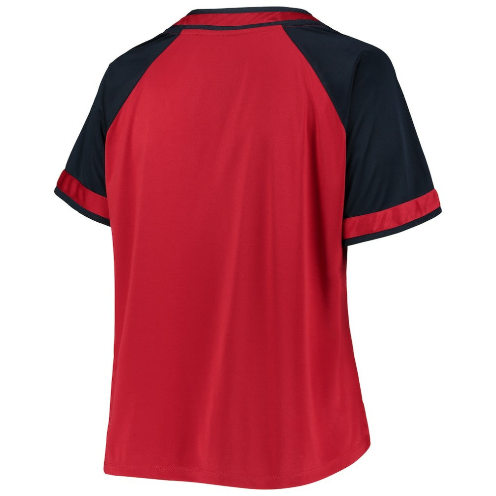 Red Washington Nationals Women's Plus Size Raglan T-Shirt