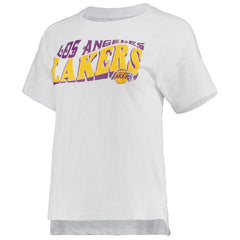 Los Angeles Lakers Concepts Sport Women's Resurgence Slub Burnout Raglan Top & Shorts Sleep Set