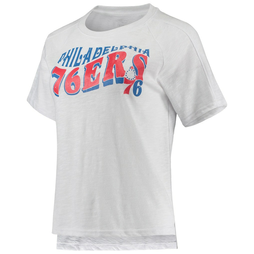 Philadelphia 76ers Concepts Sport Women's Resurgence Slub Burnout Raglan Top & Shorts Sleep Set