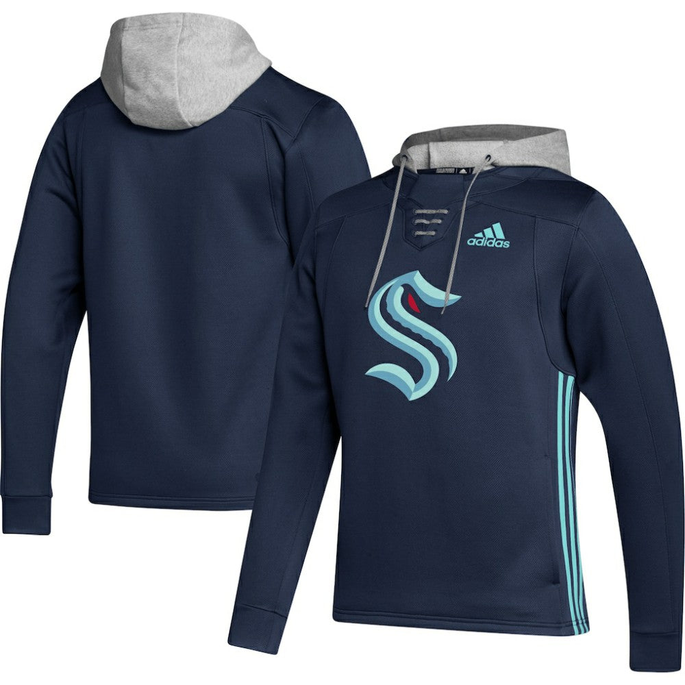 NHL Seattle Kraken adidas Skate Lace Primeblue Team Pullover Hoodie