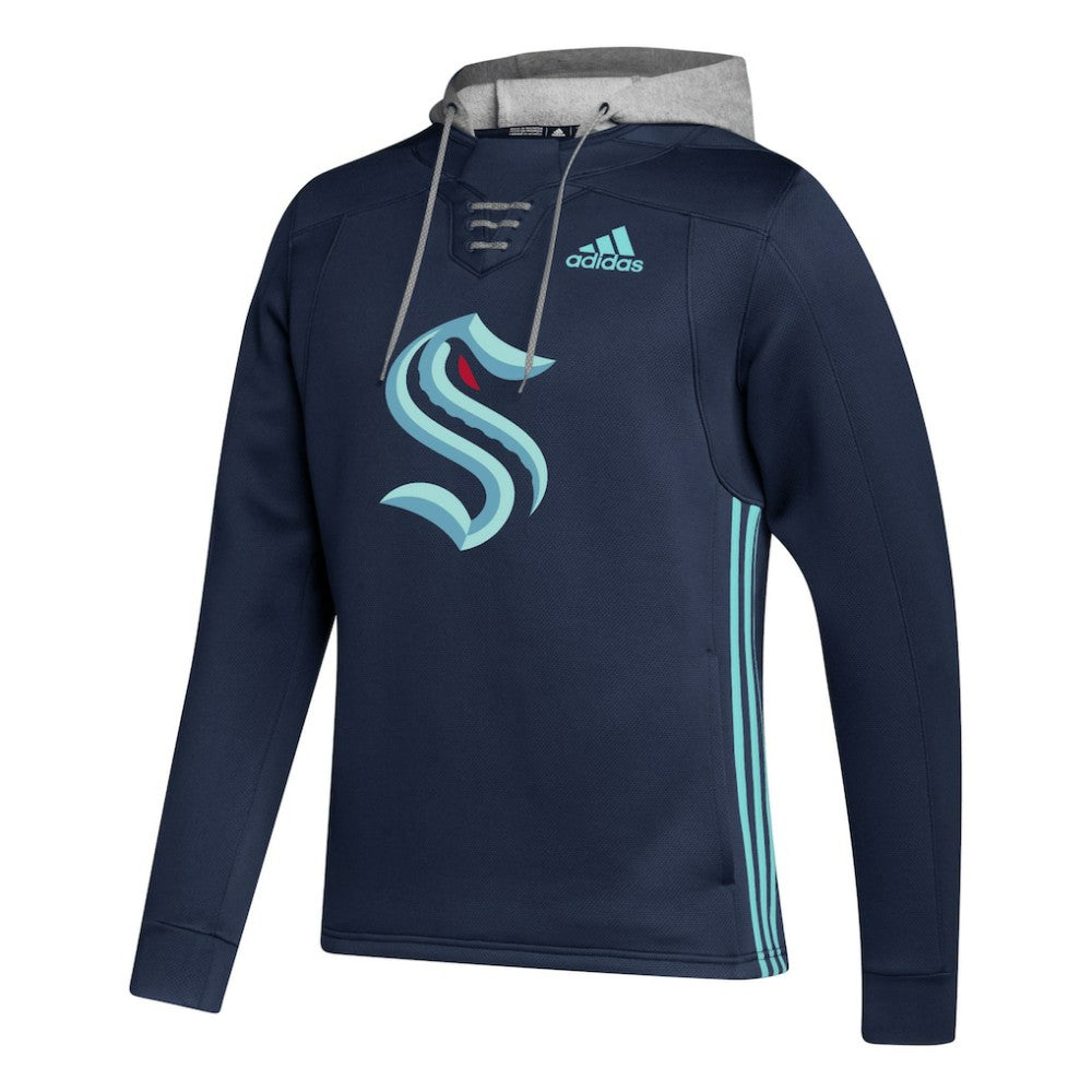 NHL Seattle Kraken adidas Skate Lace Primeblue Team Pullover Hoodie