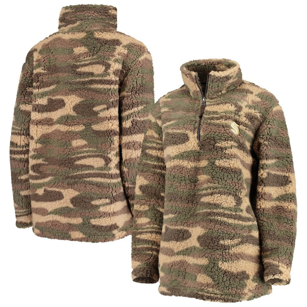 NHL Seattle Kraken G-III Sports by Carl Banks Women's Sherpa Quarter-Zip Jacket