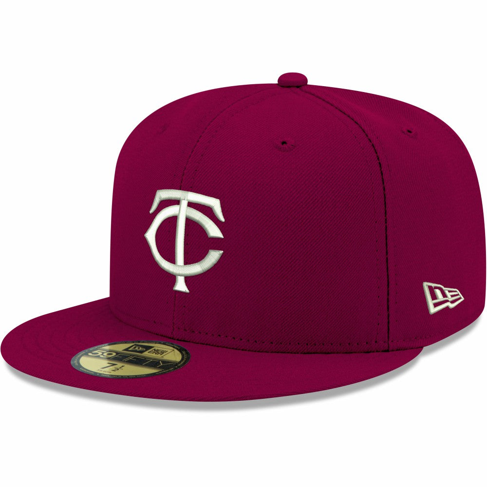 Cardinal Minnesota Twins New Era White Logo 59FIFTY Fitted Hat