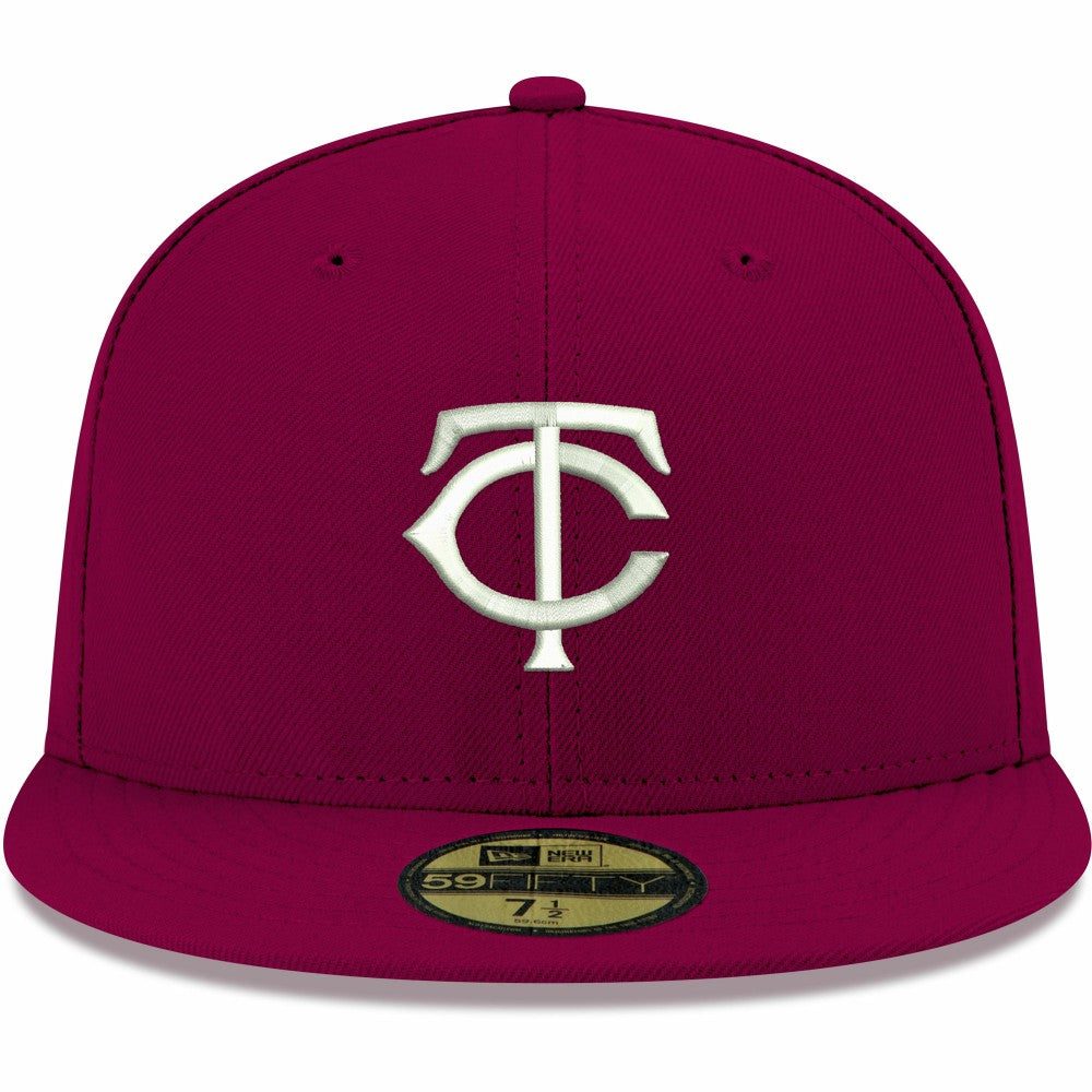 Cardinal Minnesota Twins New Era White Logo 59FIFTY Fitted Hat