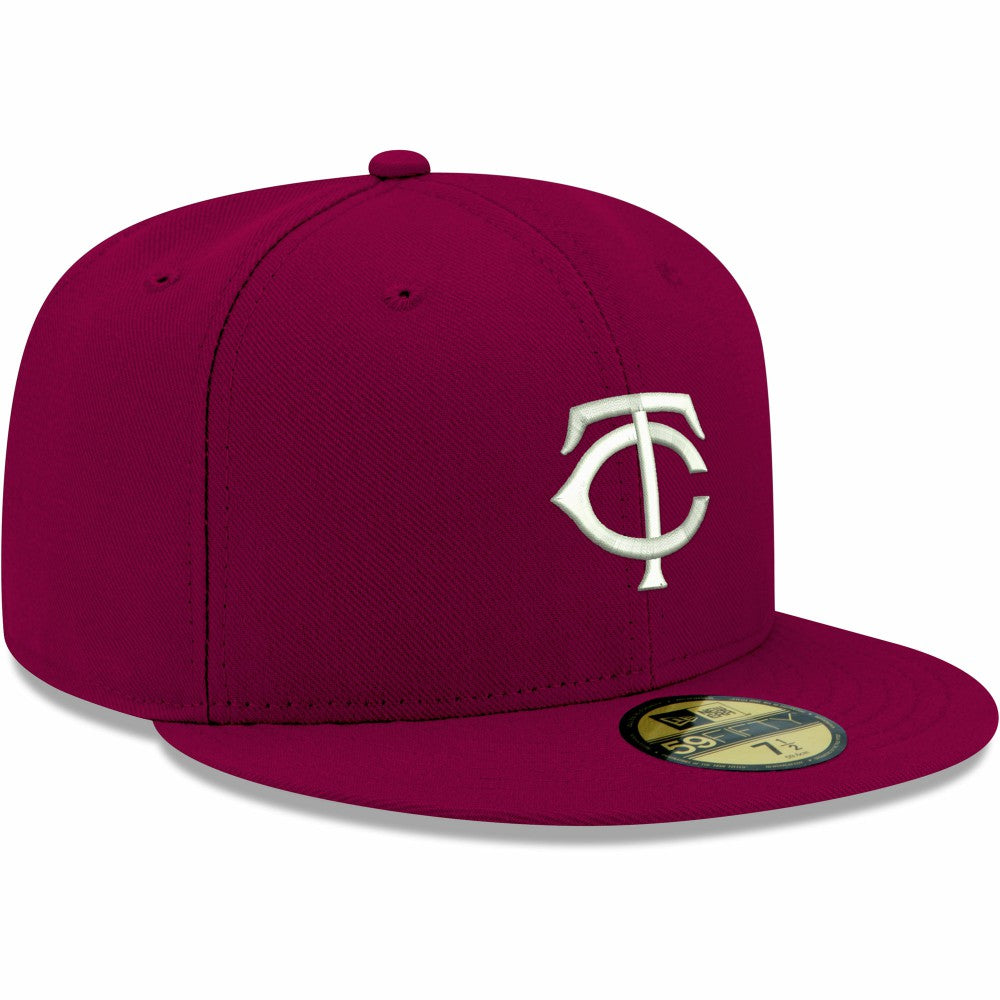 Cardinal Minnesota Twins New Era White Logo 59FIFTY Fitted Hat