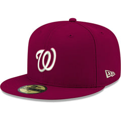 Cardinal Washington Nationals New Era White Logo 59FIFTY Fitted Hat