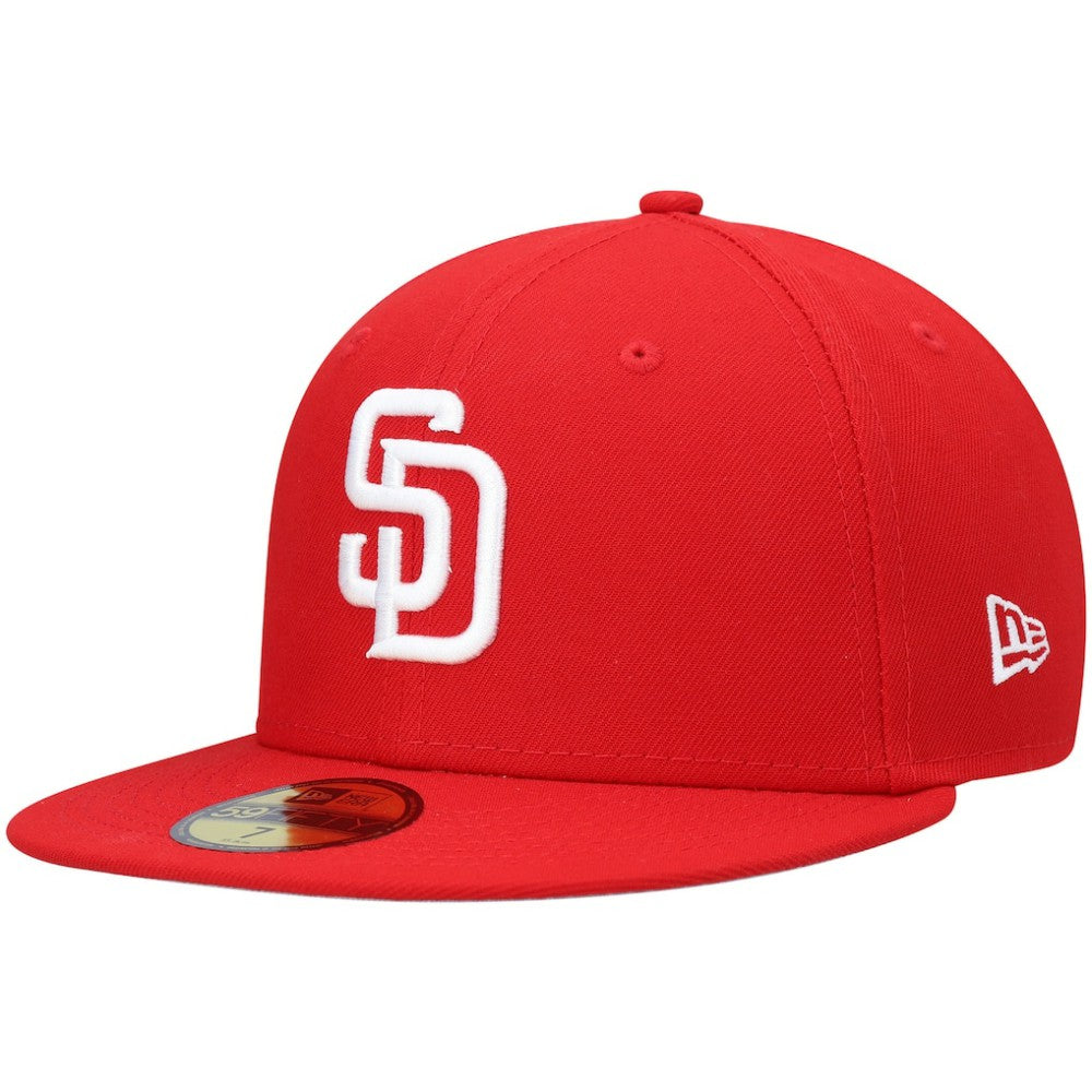 Red San Diego Padres New Era White Logo 59FIFTY Fitted Hat