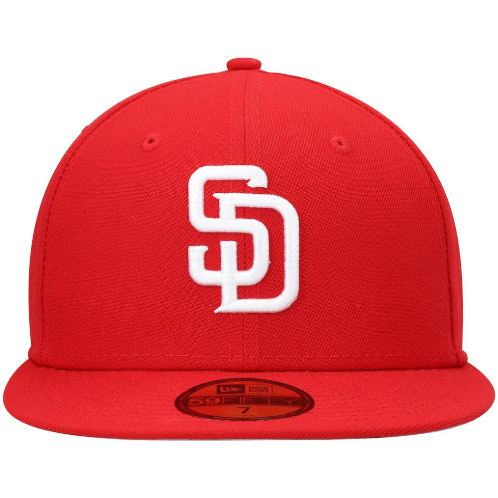 Red San Diego Padres New Era White Logo 59FIFTY Fitted Hat