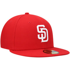 Red San Diego Padres New Era White Logo 59FIFTY Fitted Hat