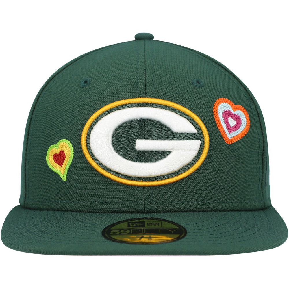 Chain Stitch Heart 59FIFTY Fitted Hat - Green Bay Packers Hats