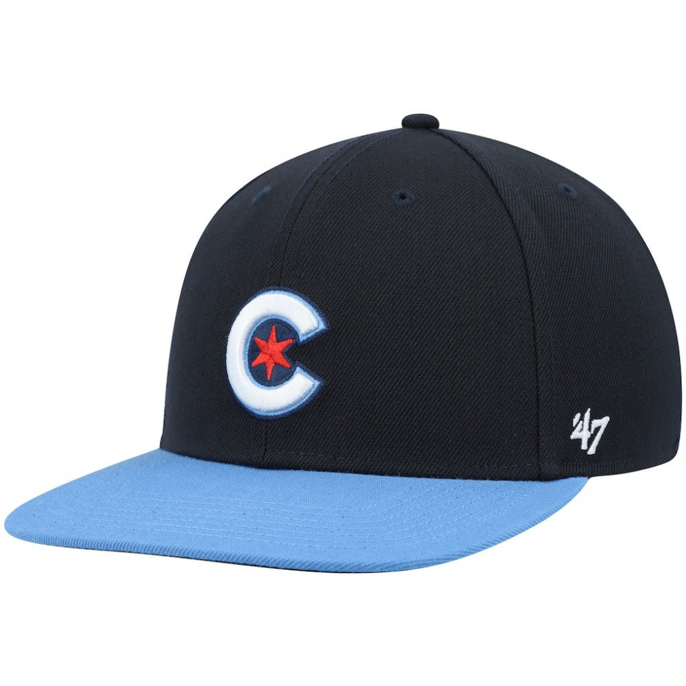 Navy Chicago Cubs '47 2021 City Connect Captain Snapback Hat