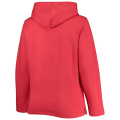 Red Boston Red Sox Soft as a Grape Women's Plus Size Side Split Pullover Hoodie