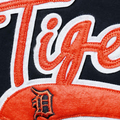 Navy Detroit Tigers Soft as a Grape Women's Plus Size Side Split Pullover Hoodie
