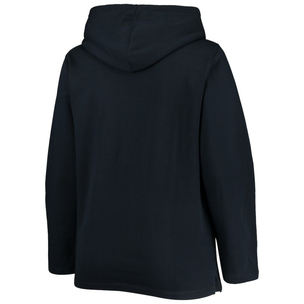 Navy Detroit Tigers Soft as a Grape Women's Plus Size Side Split Pullover Hoodie