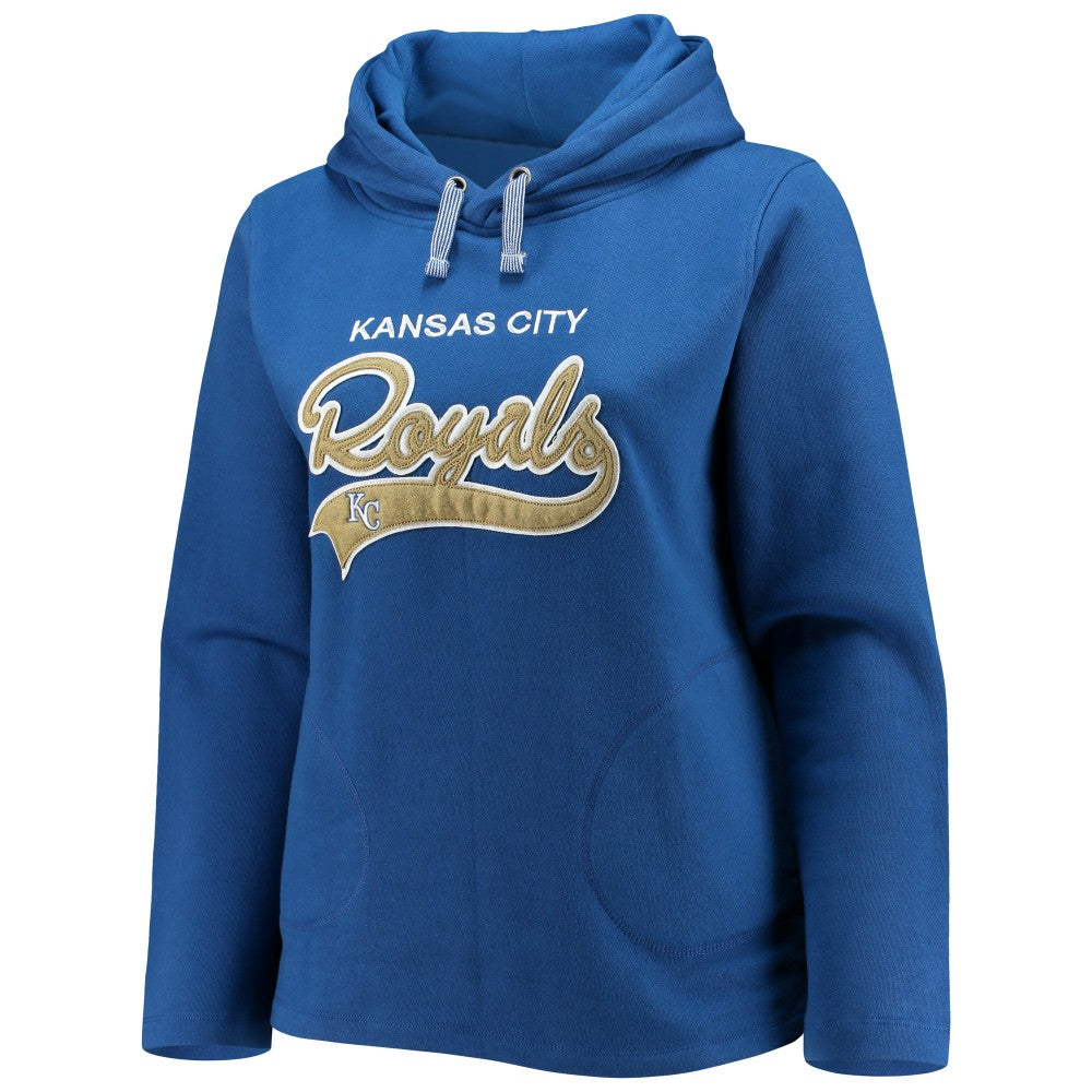 Royal Kansas City Royals Soft as a Grape Women's Plus Size Side Split Pullover Hoodie