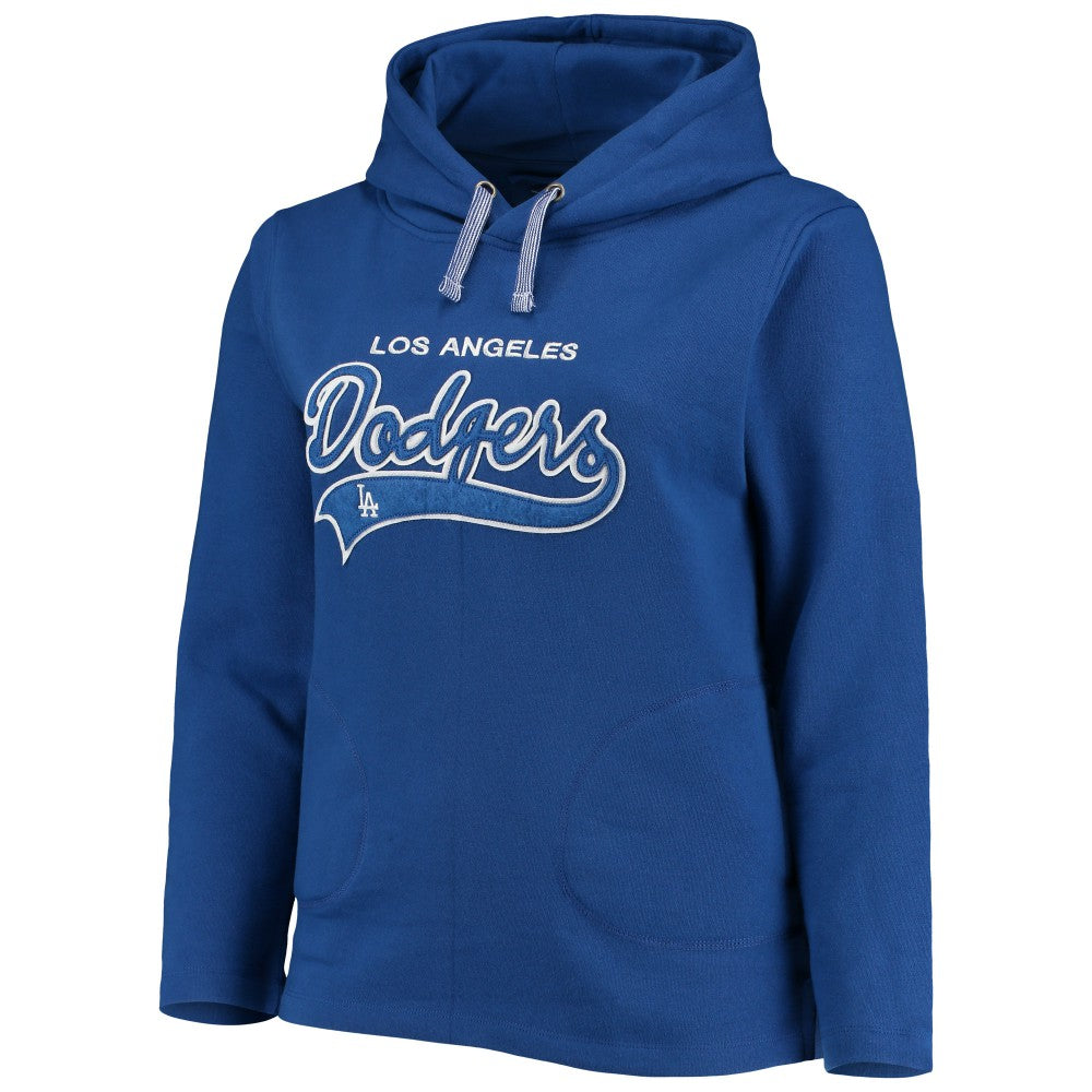 Royal Los Angeles Dodgers Soft as a Grape Women's Plus Size Side Split Pullover Hoodie