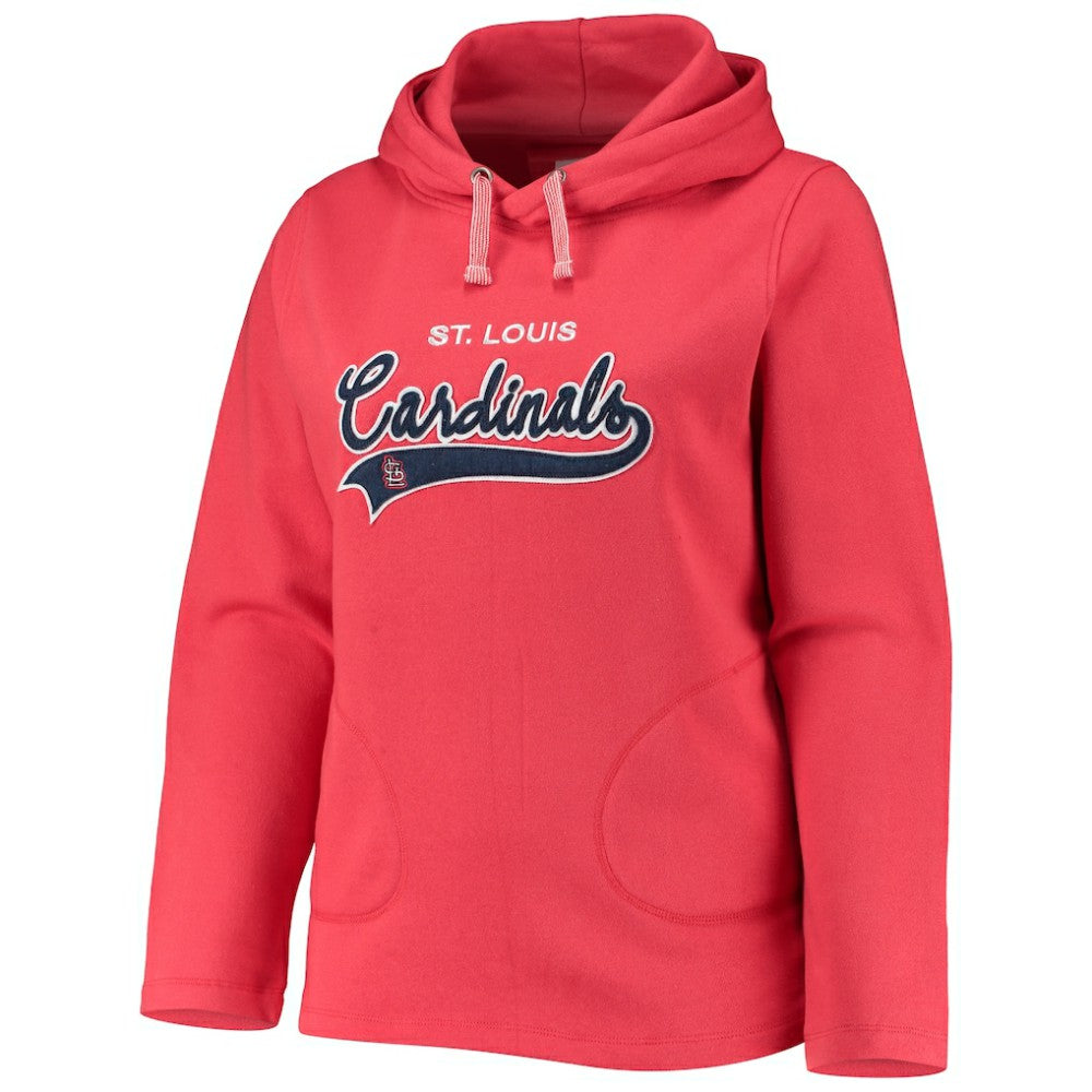 Red St. Louis Cardinals Soft as a Grape Women's Plus Size Side Split Pullover Hoodie