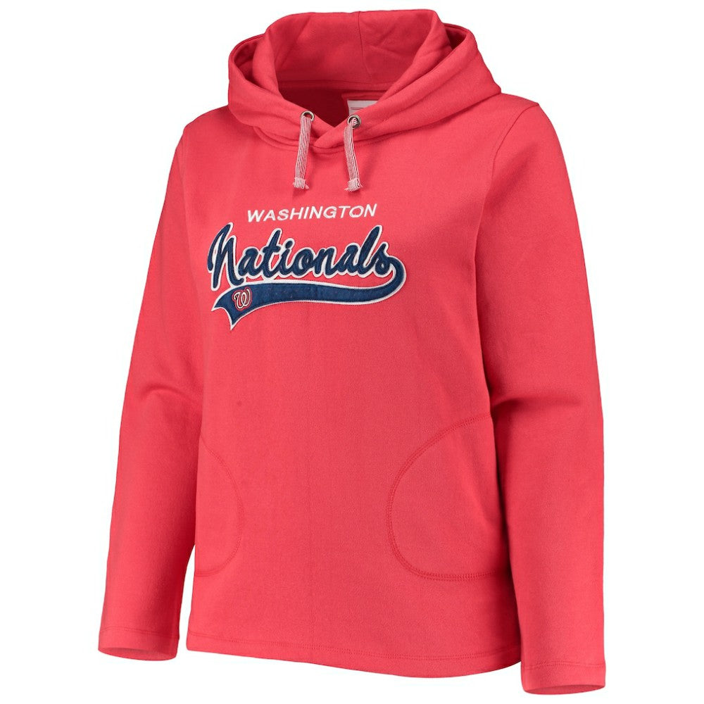 Red Washington Nationals Soft as a Grape Women's Plus Size Side Split Pullover Hoodie