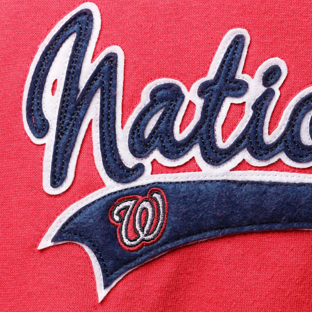 Red Washington Nationals Soft as a Grape Women's Plus Size Side Split Pullover Hoodie
