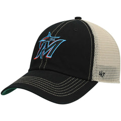 Black Miami Marlins '47 Trawler Clean Up Trucker Snapback Hat
