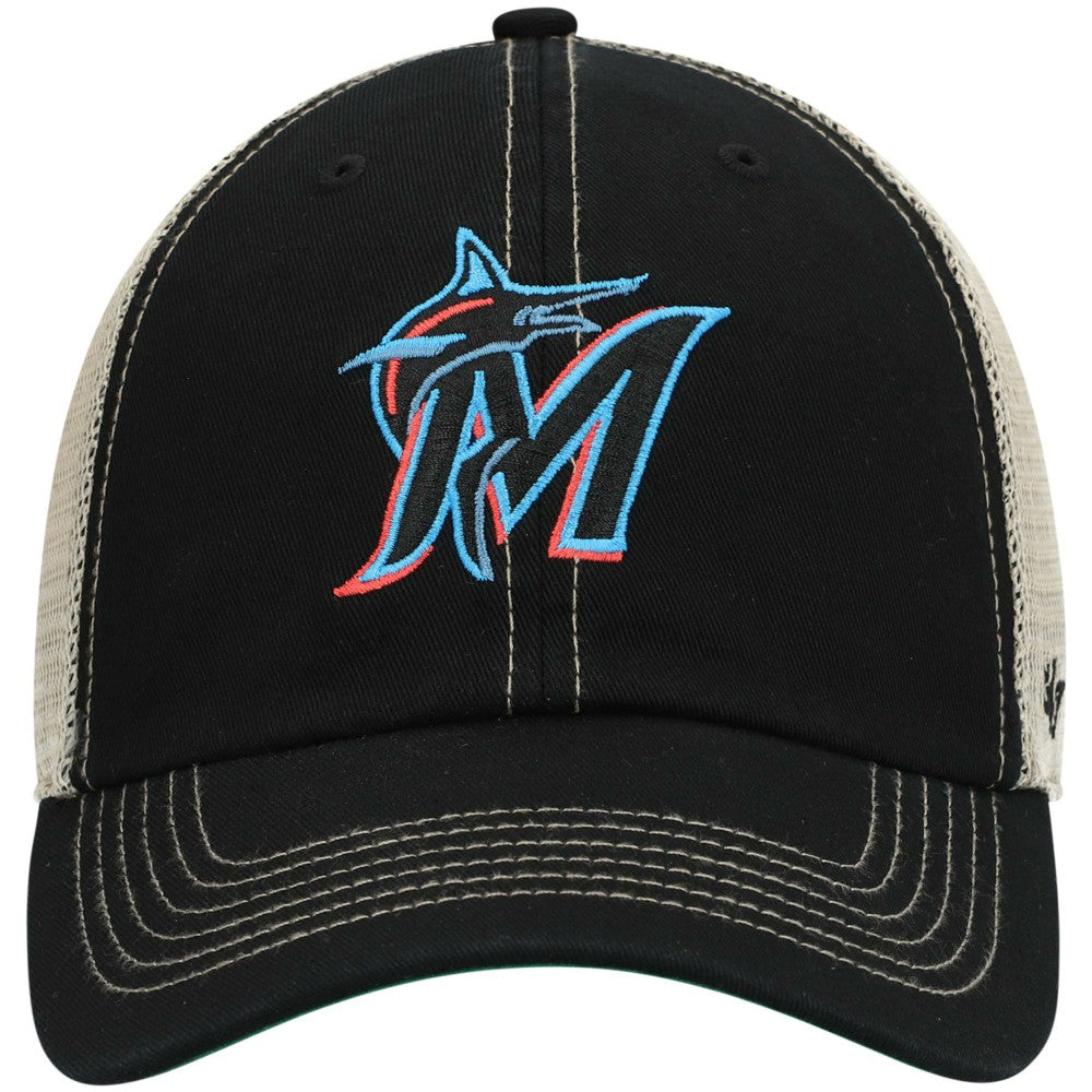 Black Miami Marlins '47 Trawler Clean Up Trucker Snapback Hat