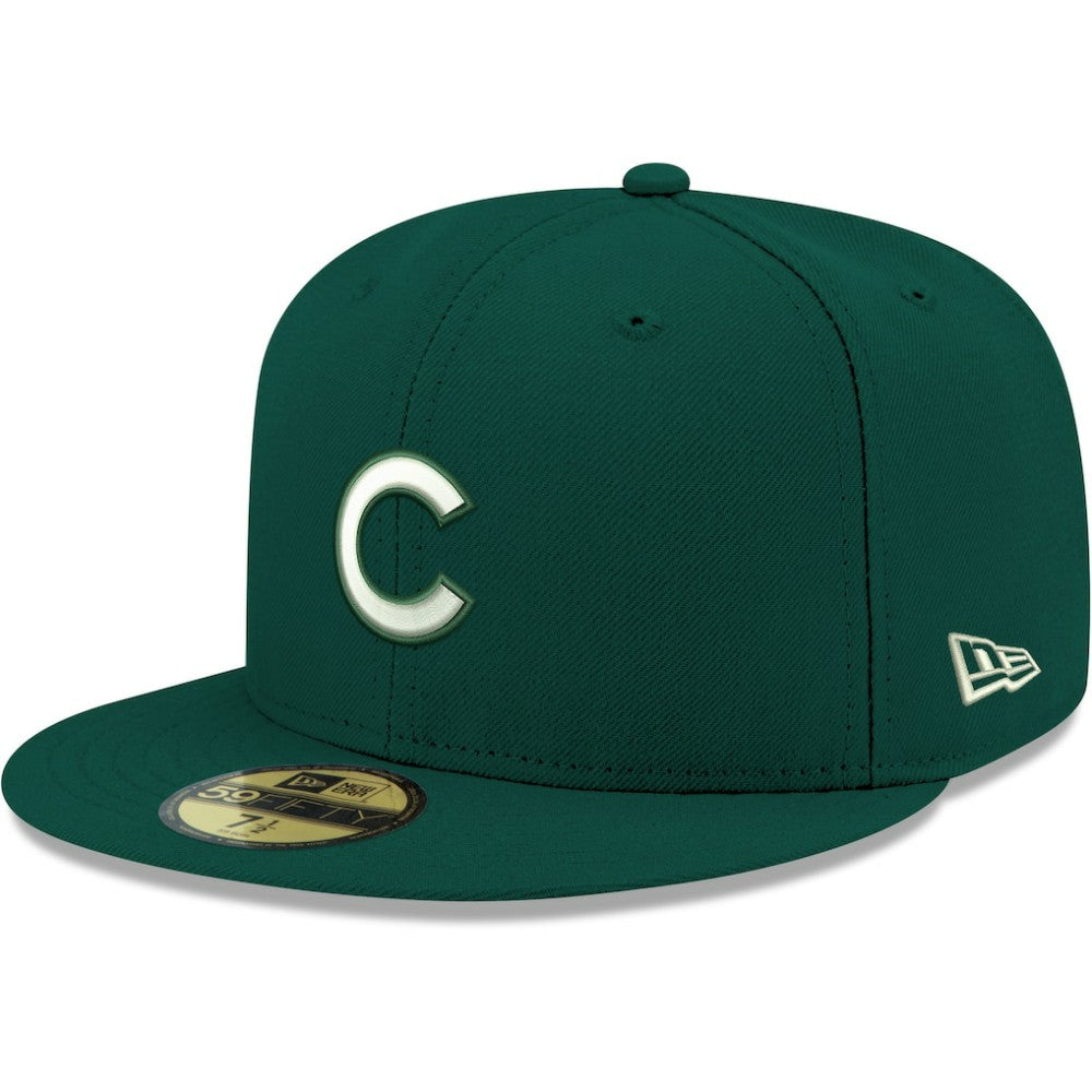 Green Chicago Cubs New Era White Logo 59FIFTY Fitted Hat
