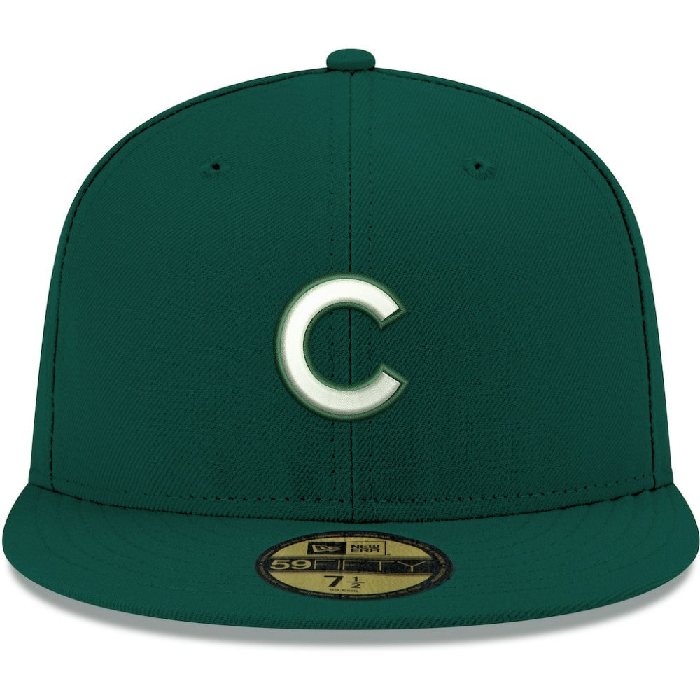 Green Chicago Cubs New Era White Logo 59FIFTY Fitted Hat