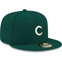 Green Chicago Cubs New Era White Logo 59FIFTY Fitted Hat
