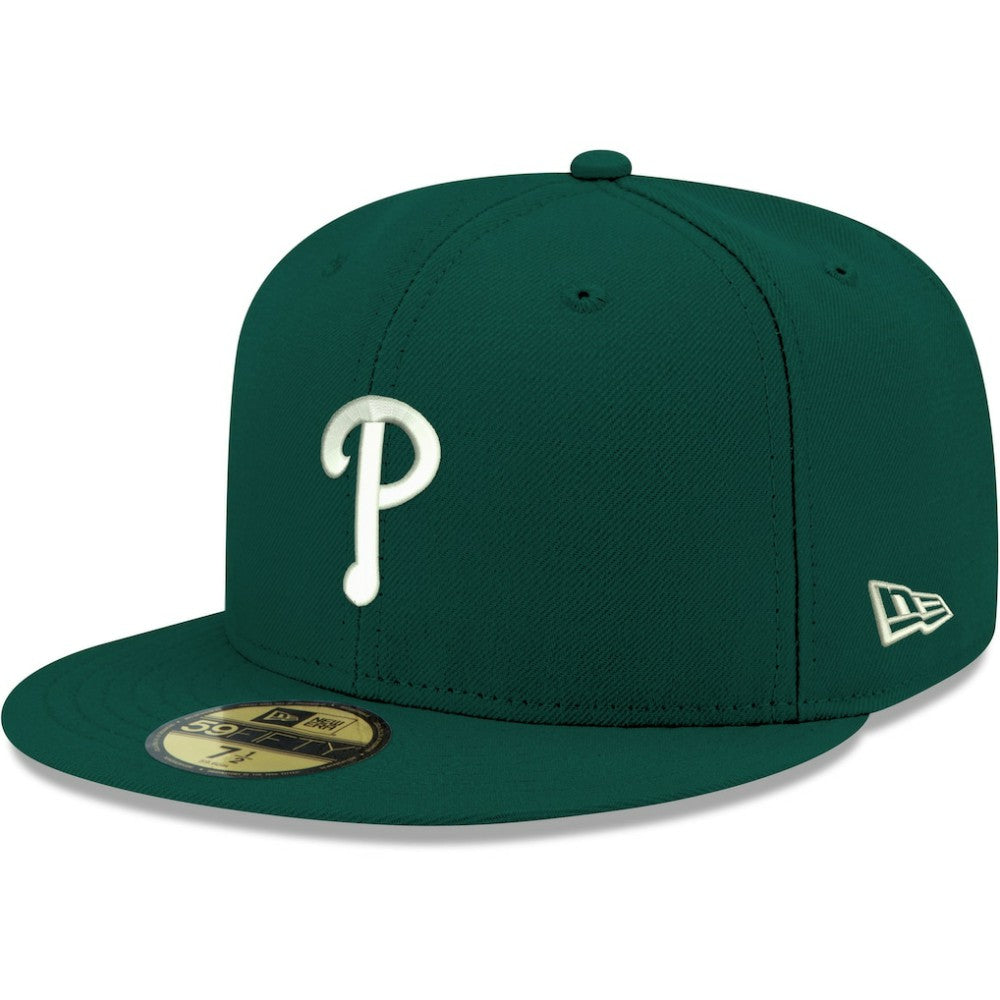 Green Philadelphia Phillies New Era White Logo 59FIFTY Fitted Hat