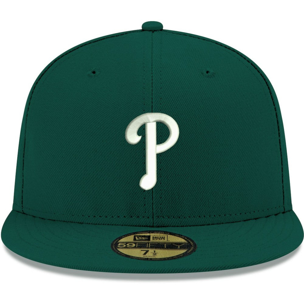 Green Philadelphia Phillies New Era White Logo 59FIFTY Fitted Hat