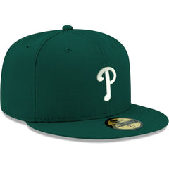 Green Philadelphia Phillies New Era White Logo 59FIFTY Fitted Hat