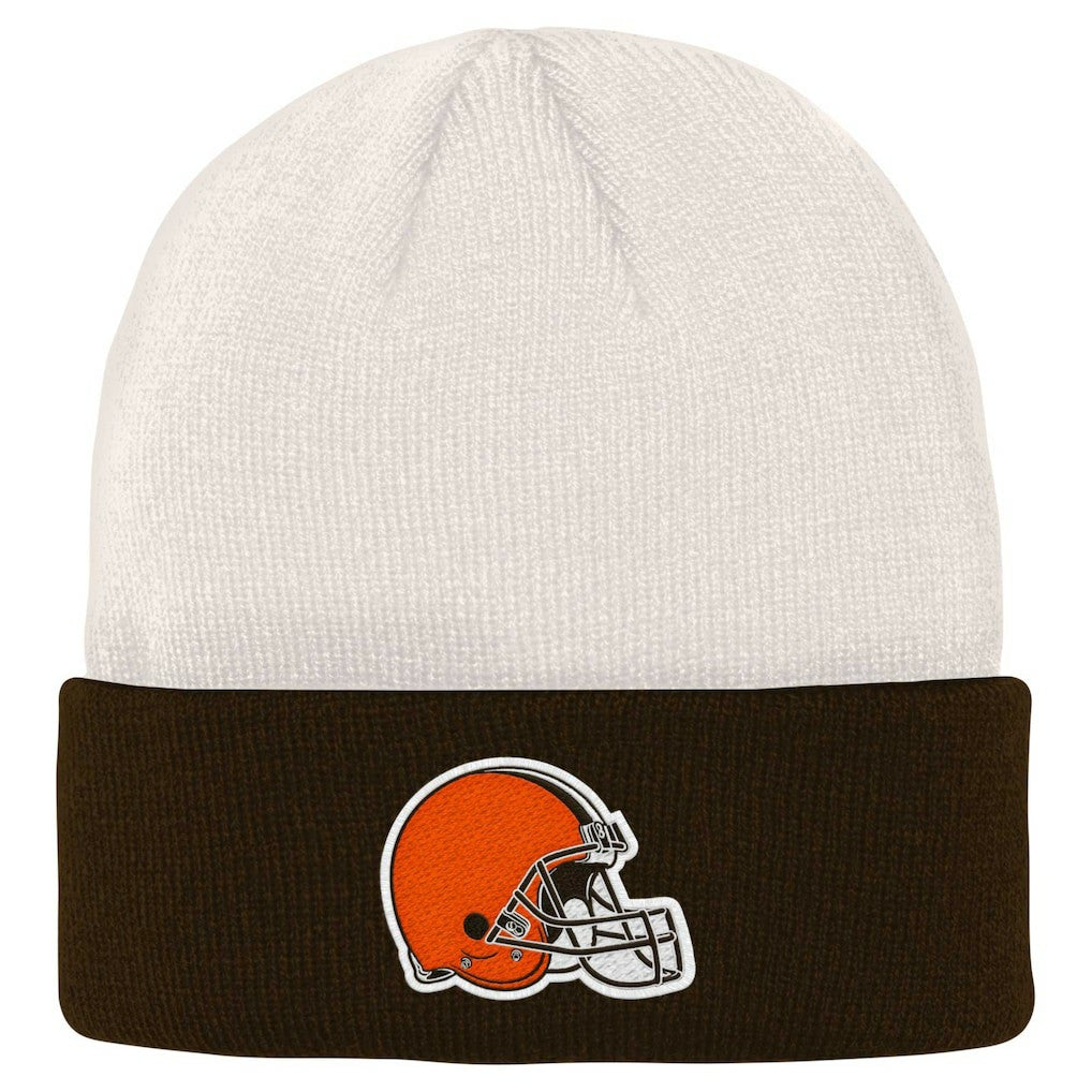 Youth Bone Cuffed Knit Hat - Cleveland Browns Hats